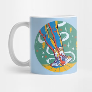 Retro Colorful Dancing Shoes Drawing Mug